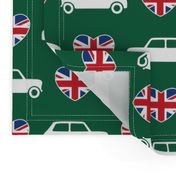 Mini Cooper Hearts - Union Jack Green - Large