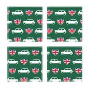 Mini Cooper Hearts - Union Jack Green - Large