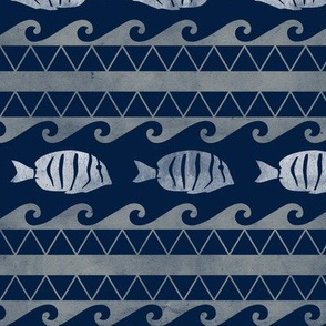 Tribal Fish - navy