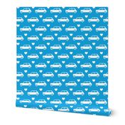 Mini Cooper Hearts - Bright Blue - Large