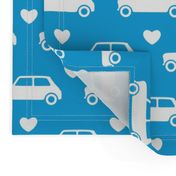 Mini Cooper Hearts - Bright Blue - Large