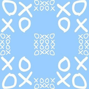XOXO Sky Blue and White