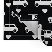 Mini Cooper Hearts - Black - Large