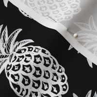 black and white pineapple fabric and wallpaper