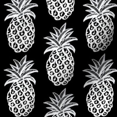 black and white pineapple fabric and wallpaper
