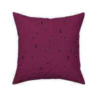 Dreamy night counting stars under the moon woodland camping trip christmas winter maroon