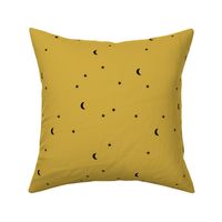 Dreamy night counting stars under the moon woodland camping trip yellow ochre summer winter