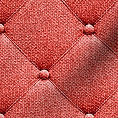 Upholstery fabric with buttons Coral red