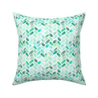 Emerald herringbone || watercolor chevron brush stroke pattern