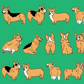 Corgi Stripes Green