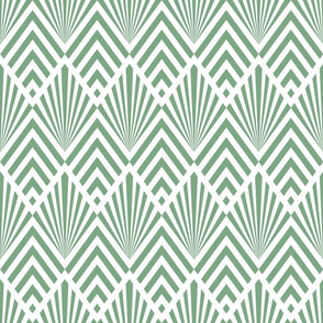 Jade green classic Art Deco striped fans