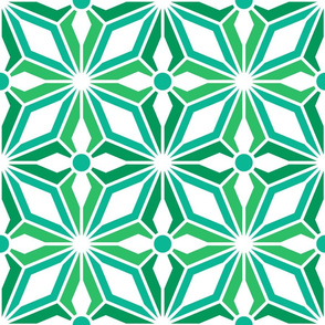 Geometric grass green stars & starbursts large Wallpaper