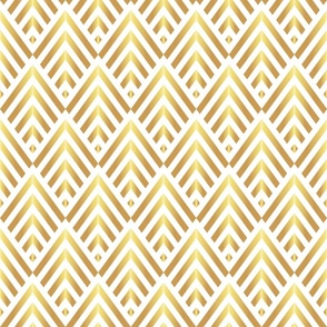 Gold Art Deco stripes white Wallpaper