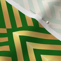 Art Deco green gold stripes Wallpaper
