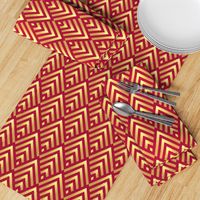 Gold Art Deco stripes red
