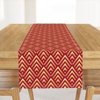 Gold Art Deco stripes red