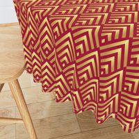 Gold Art Deco stripes red