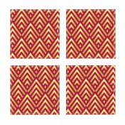 Gold Art Deco stripes red