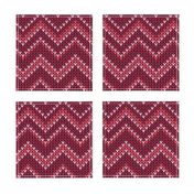 Retro chevron knit burgundy magenta