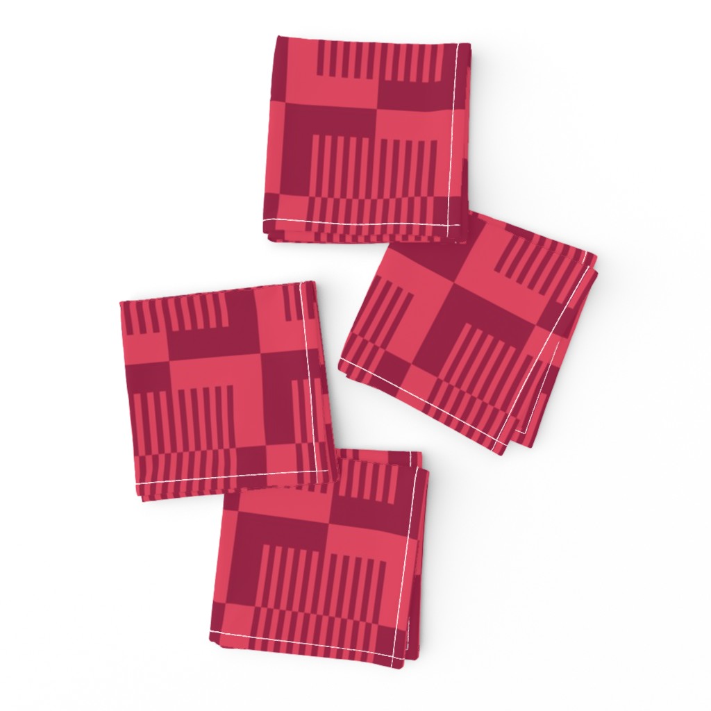 Viva Magenta retro striped squares