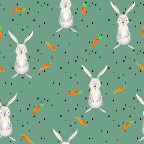 8" Easter Bunny and Carrots // Oxley Green