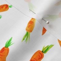 Watercolor Carrots // White