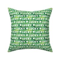 LUCKY - watercolor green - st patricks day Clover Irish