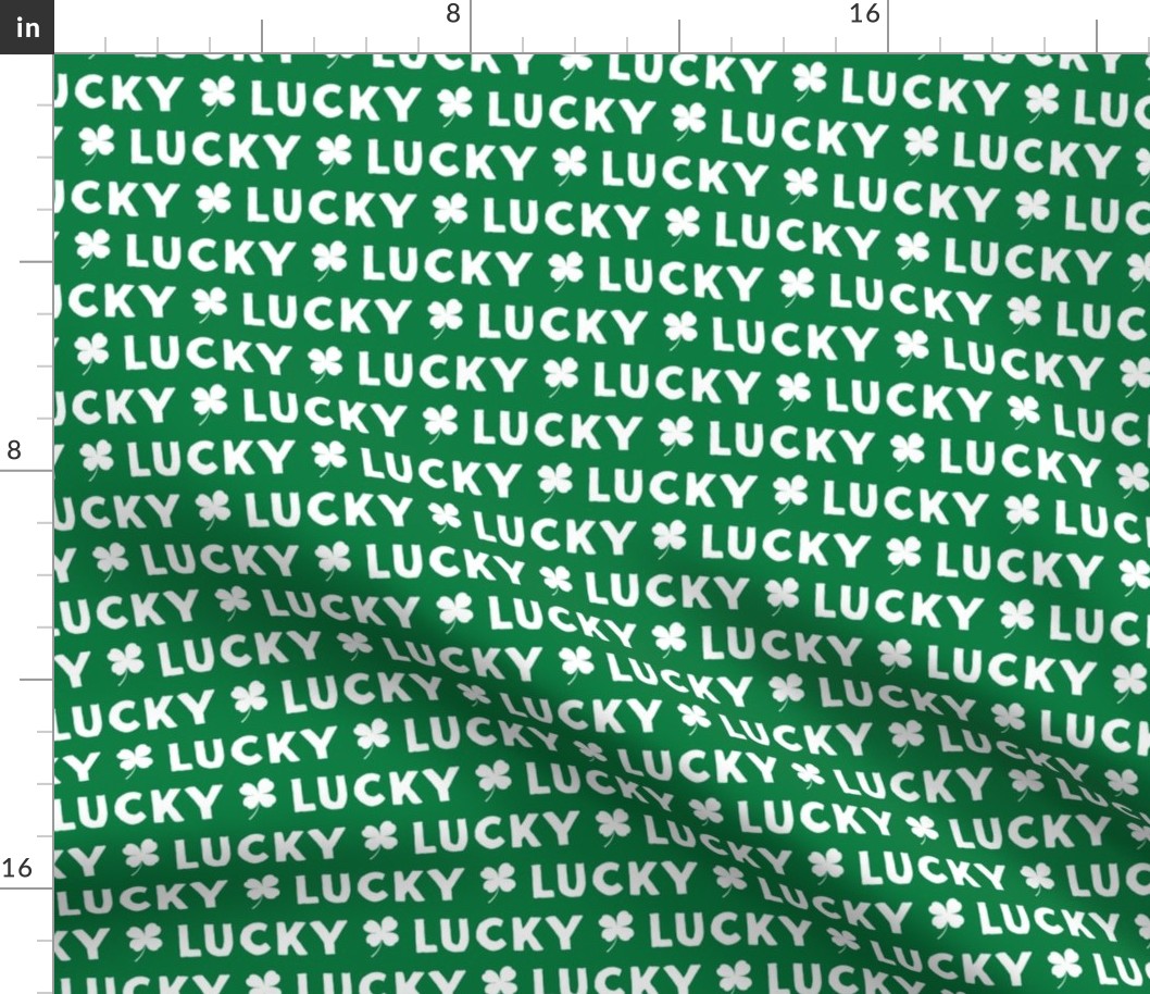 LUCKY - green - st patricks day Clover Irish