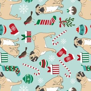 pug christmas fabric cute pugs design xmas holiday pugs fabric cute pug christmas fabric
