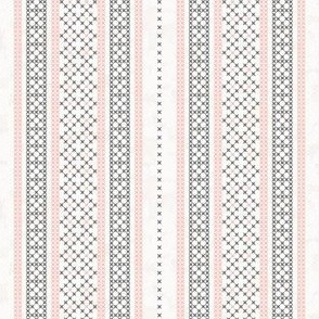 Summer Flight Stripe: Rose Gold & Gray Cross Stitch