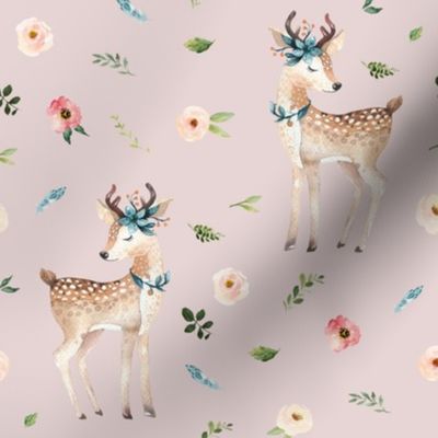 8" Boho Floral Deer // Wafer