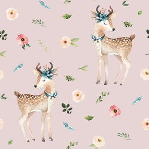 8" Boho Floral Deer // Wafer