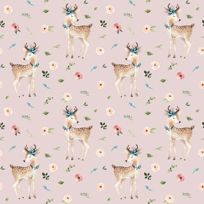 4" Boho Floral Deer // Wafer