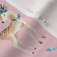 8" Boho Floral Deer // Beauty Blush