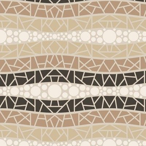 mosaic wavy stripes in browns and tan