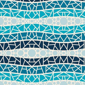 mosaic wavy stripes ocean blues 1 
