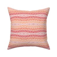 mosaic wavy stripes coral, peach and pinks