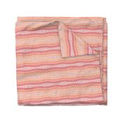 mosaic wavy stripes coral, peach and pinks