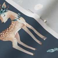8" Boho Floral Deer // Fiord