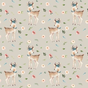 4" Boho Floral Deer // Swirl