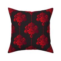 Gothic red damask pearls black large Wallpaper