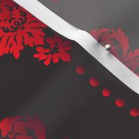 Gothic red damask pearls black large Wallpaper