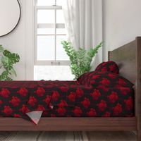 Gothic red damask pearls black large Wallpaper