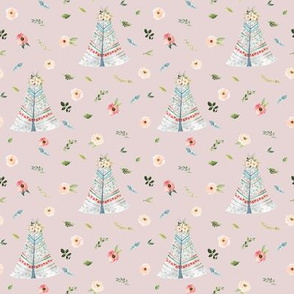 4" Woodland Floral Teepee // Wafer