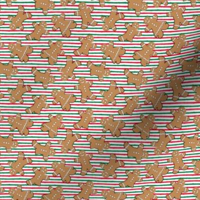 (1" scale) gingerbread man toss on red and green stripes C18BS