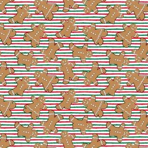 (1" scale) gingerbread man toss on red and green stripes C18BS