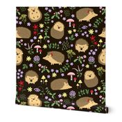 Hedgehogs in a woodland forest