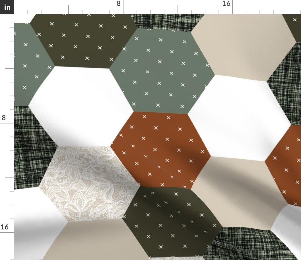 emma's hexagon wholecloth // lace