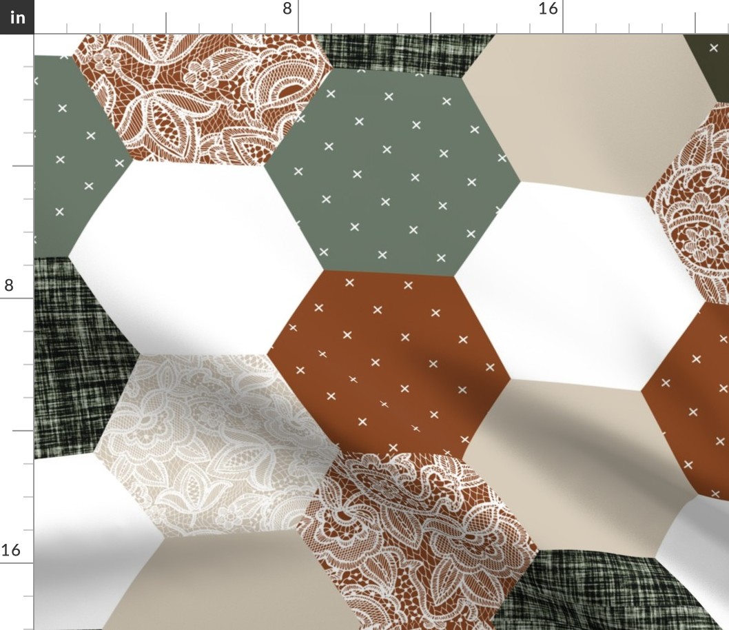 emma's hexagon wholecloth // extra cinnamon
