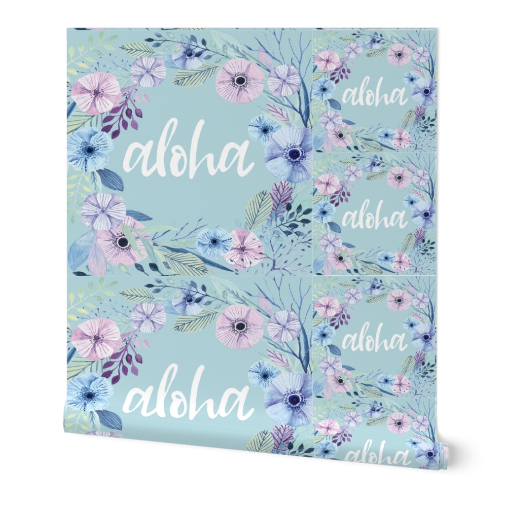 Aloha Mint Wreath Blanket + 2 Loveys